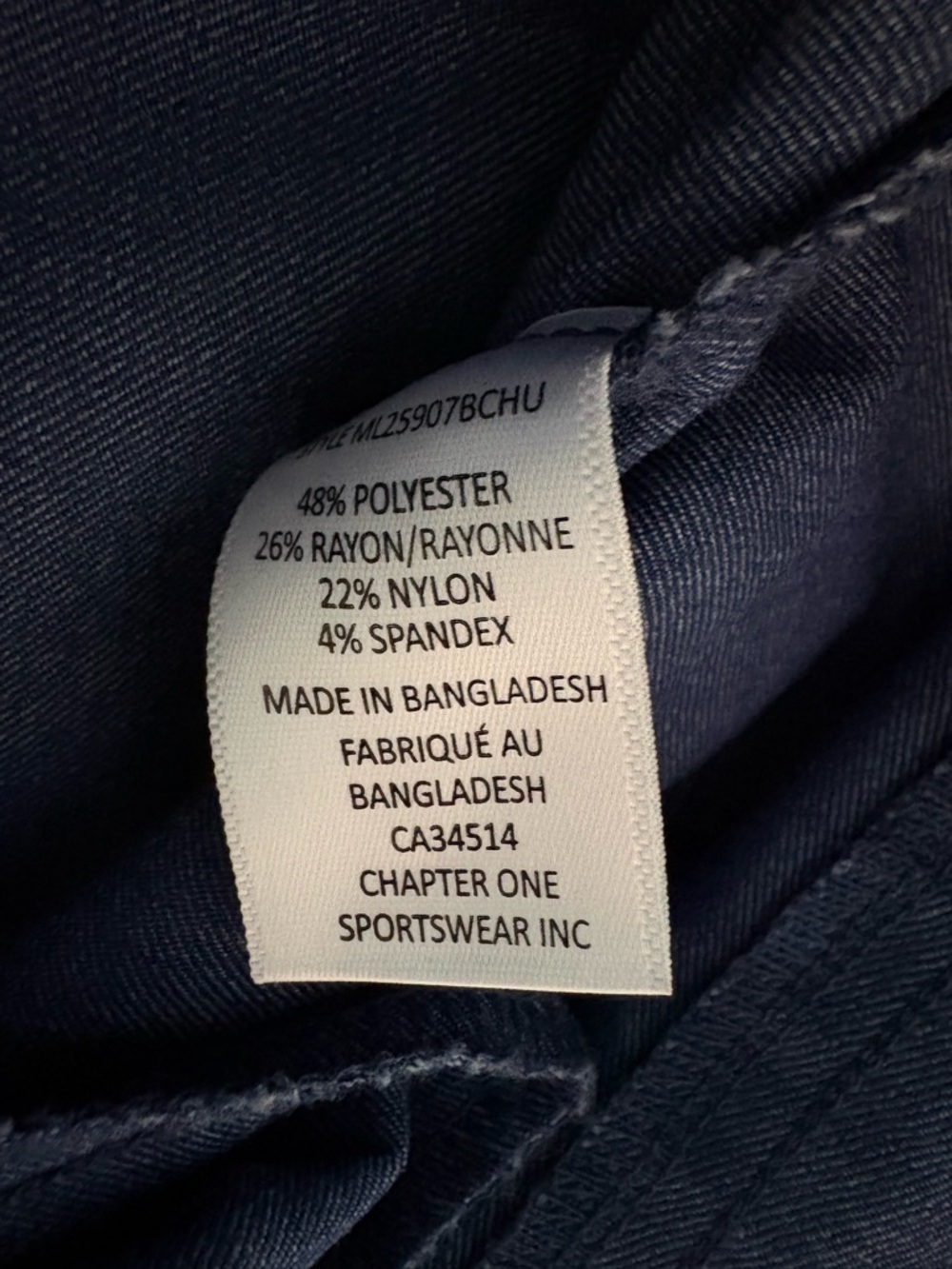 Jules and Leopold Navy Wide-Leg Trousers - Button Accent Women’s Size Medium - Picture 4 of 6